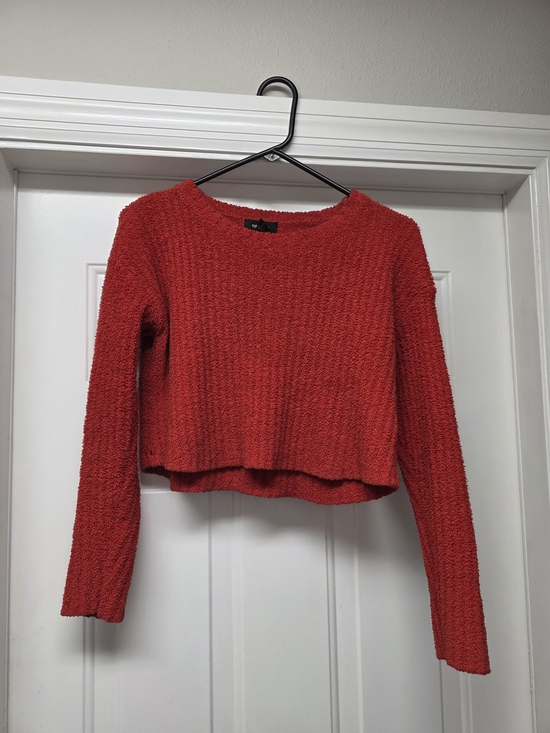 Forever 21 Sweaters - Forever 21 Red Cropped Crew Neck Sweater